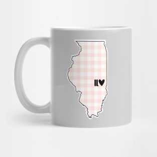 USA States: Illinois (pink plaid) Mug